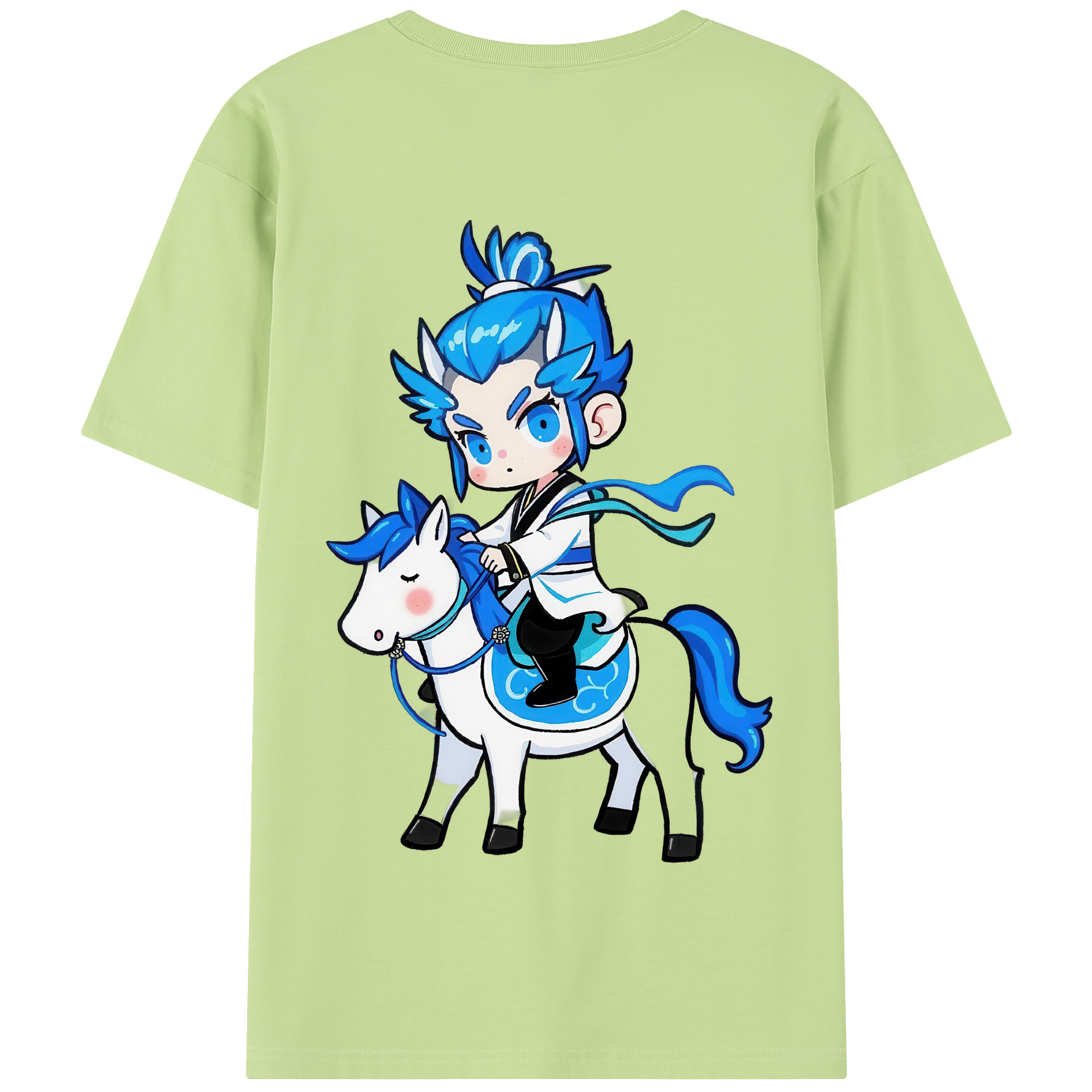 （画像用） Ne Zha 2 ナタ 魔童の大暴れ 綿100％半袖Tシャツ（背面プリント）